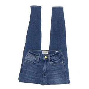 Frame Le High Skinny Medium Wash Jeans Womens 24 High Rise Stretch Classic Denim